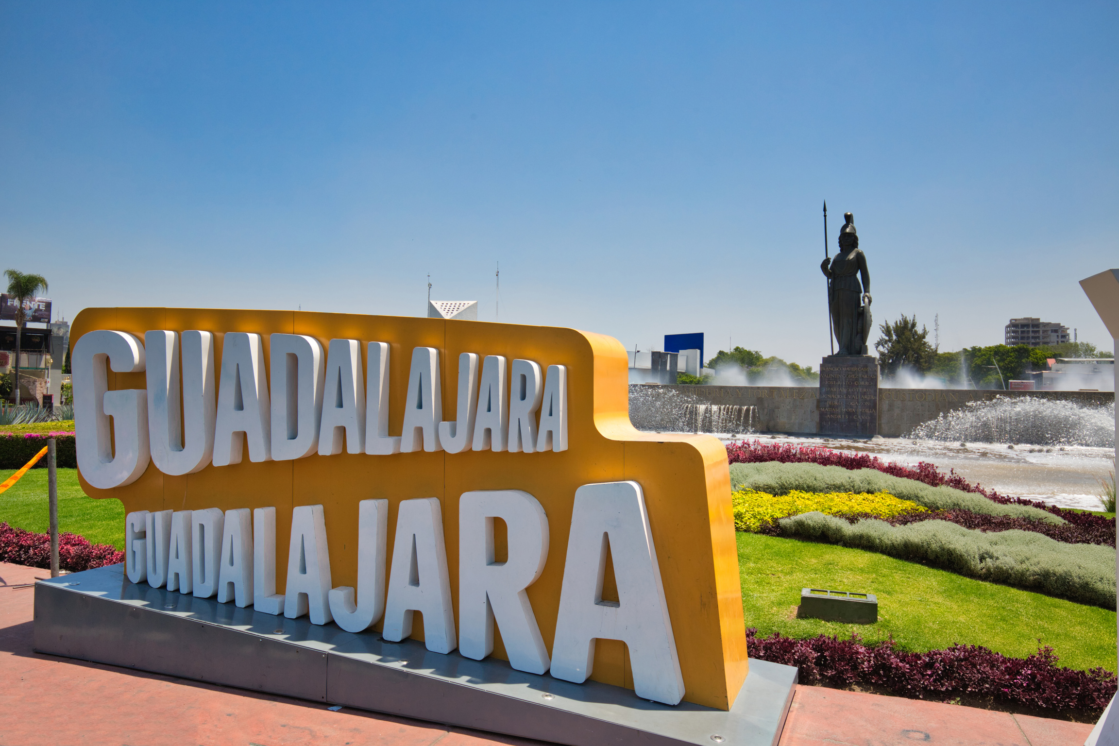 Gudalajara, Mexico-10 April, 2018: Landmark Minerva monument in Guadalajara historic center